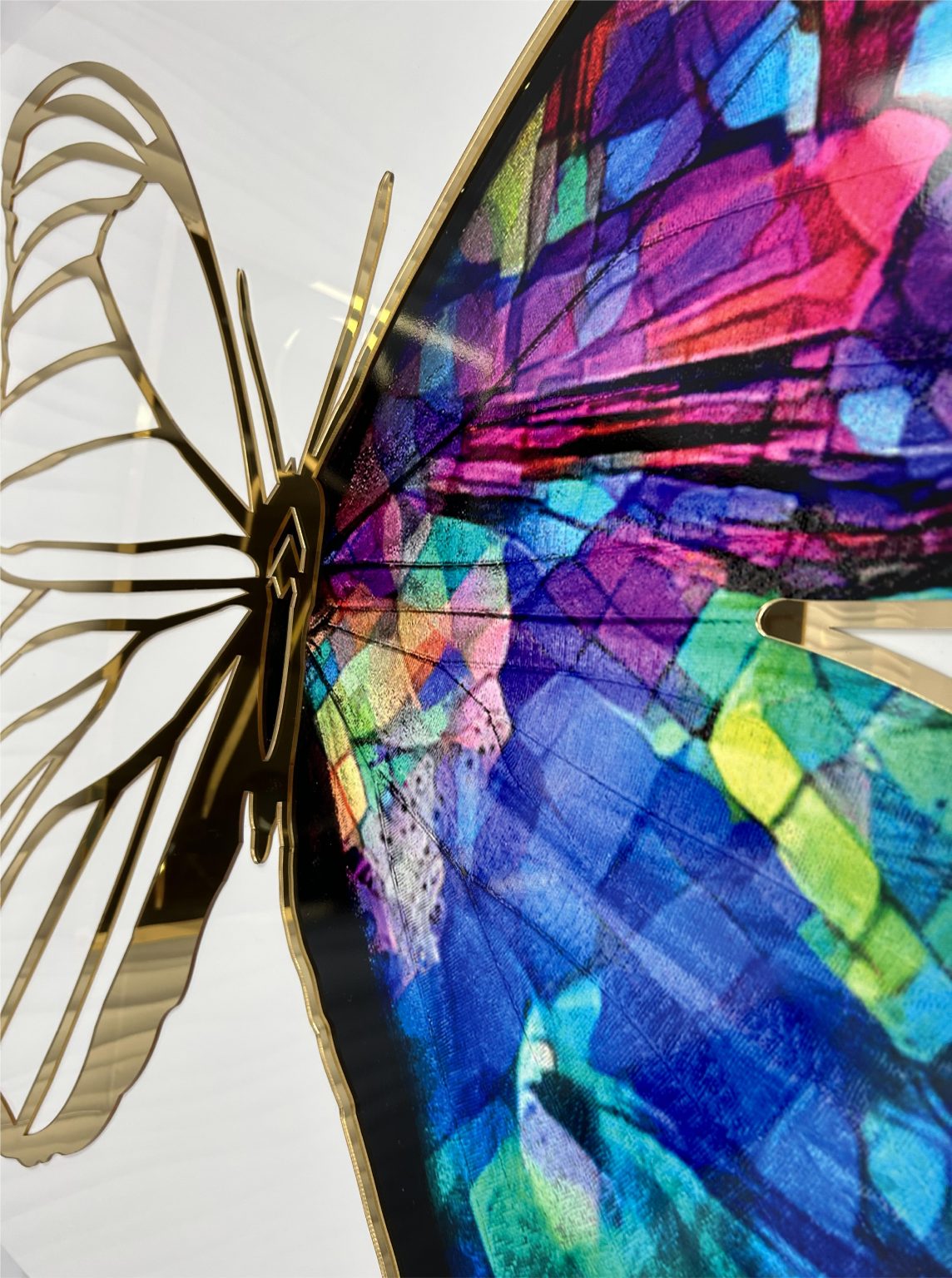 NERA Gold 3D Butterfly Acrylic Mirror Prints