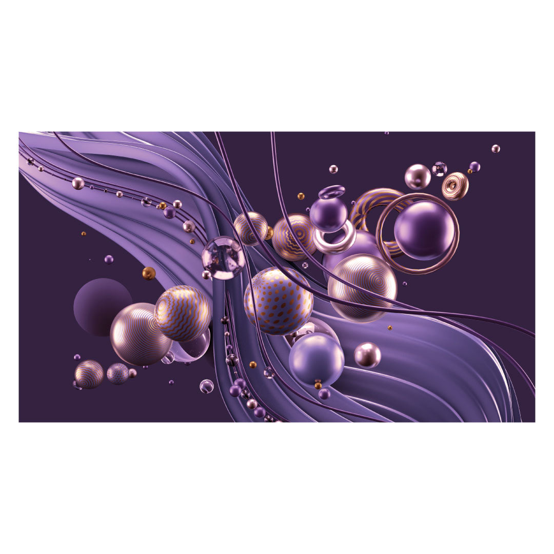 ODYSSEY Purple 3D Abstract Elements Modern Wall Art