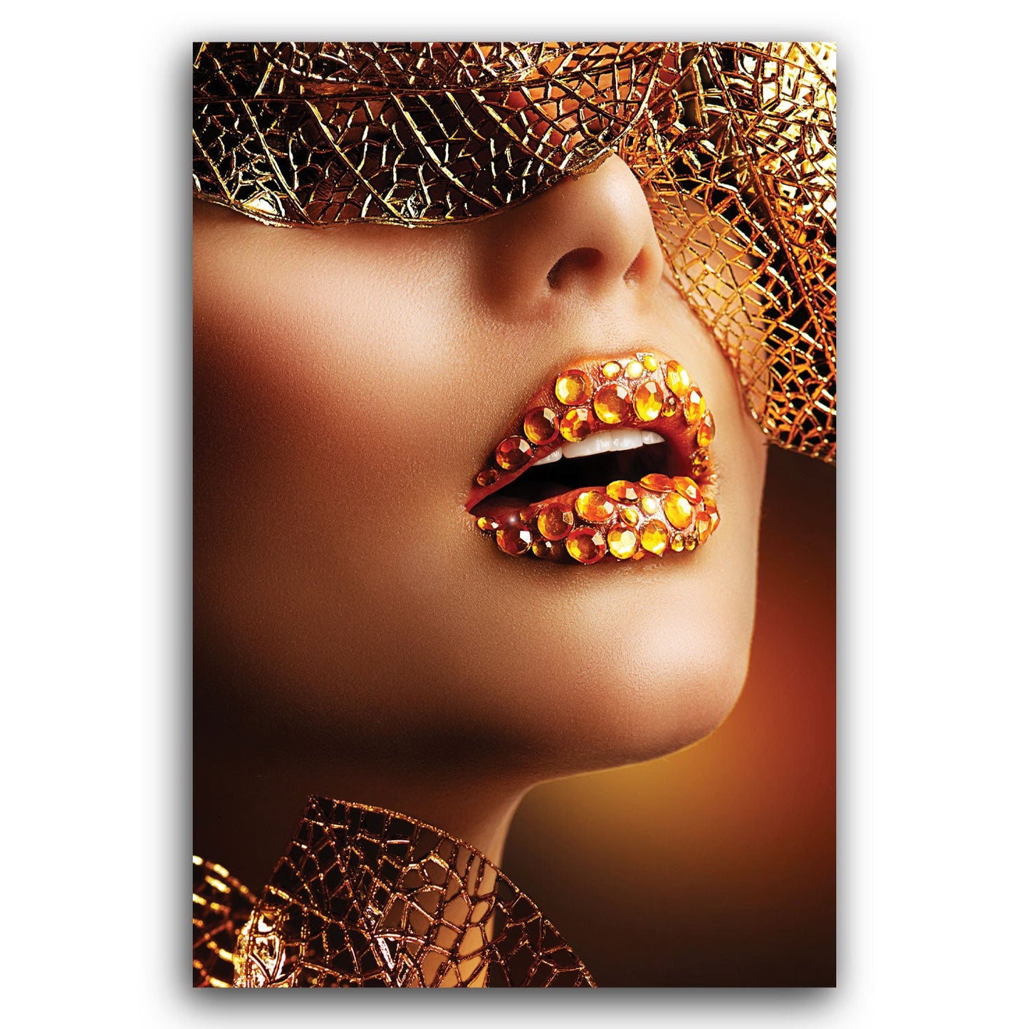 REGALIA Lady Adorned in Shimmering Gold Modern Wall Art