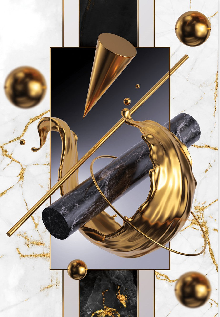 LEGACY Luxurious Gold Ornaments Modern Wall Art