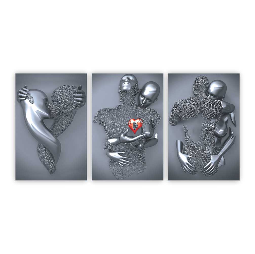 MAYA Red Romantic Figures Modern Wall Art