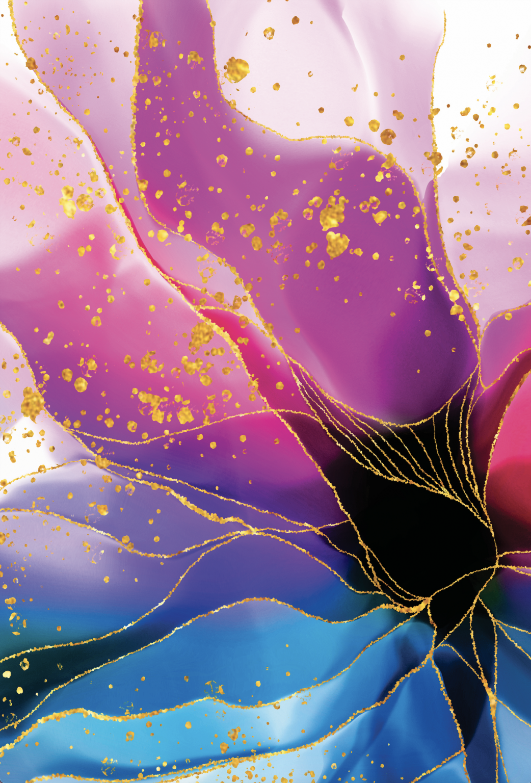 CATE Multi Colored Floral Modern Wall Art