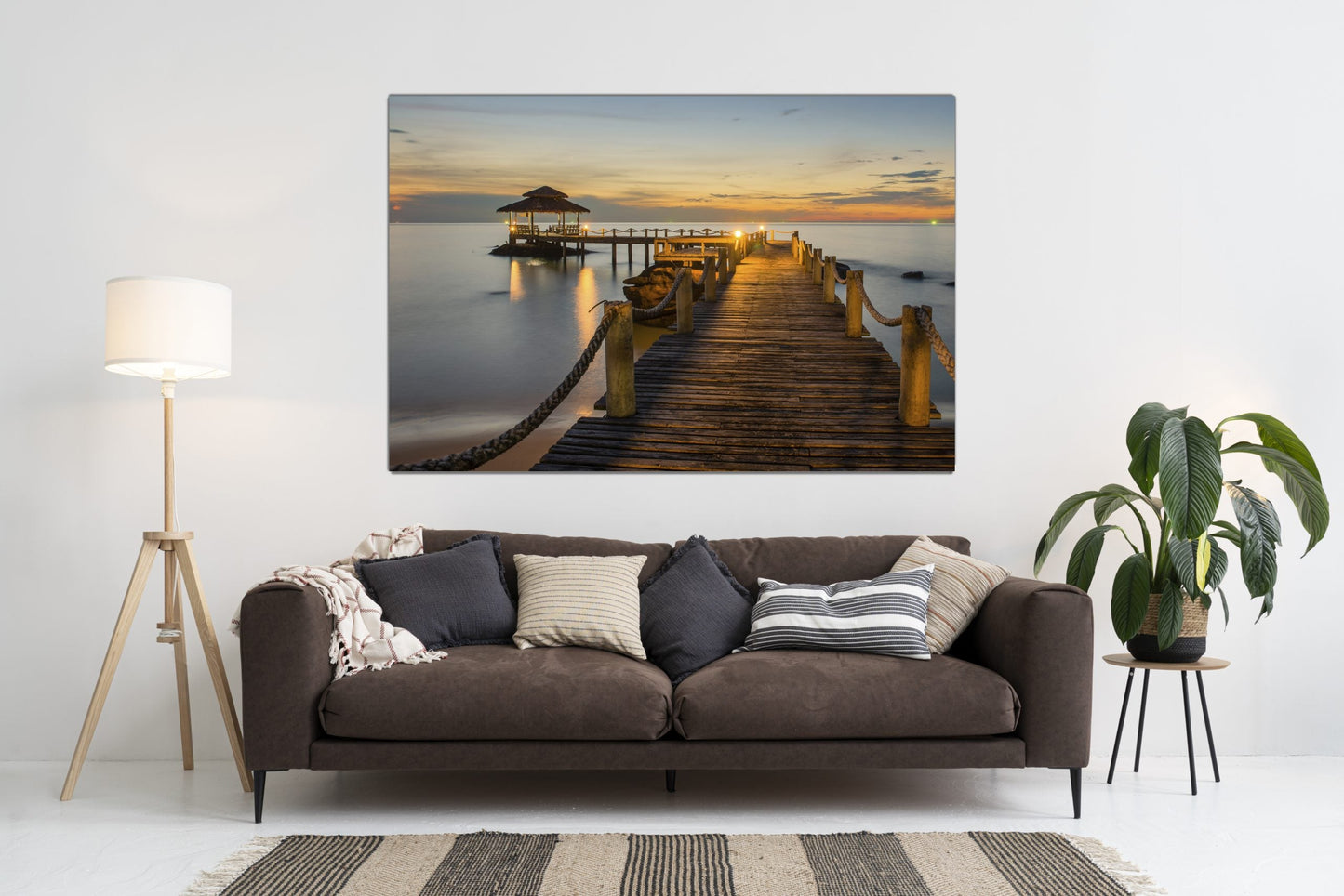 PIER Bridge Between Sunset Modern Wall Art