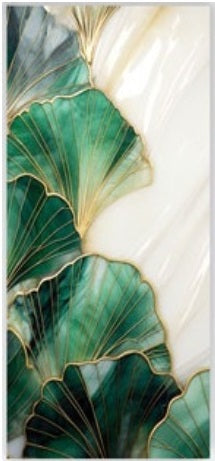 CALISTA Glam Green and Gold Modern Wall Art