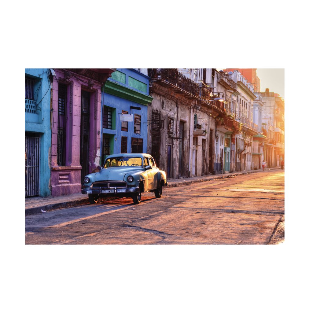 HAVANA Vintage Blue Car in Vieja Modern Wall Art