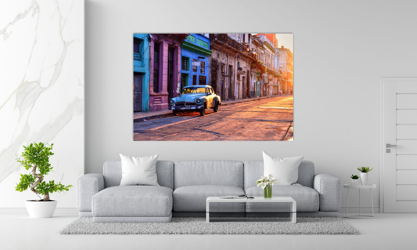 HAVANA Vintage Blue Car in Vieja Modern Wall Art