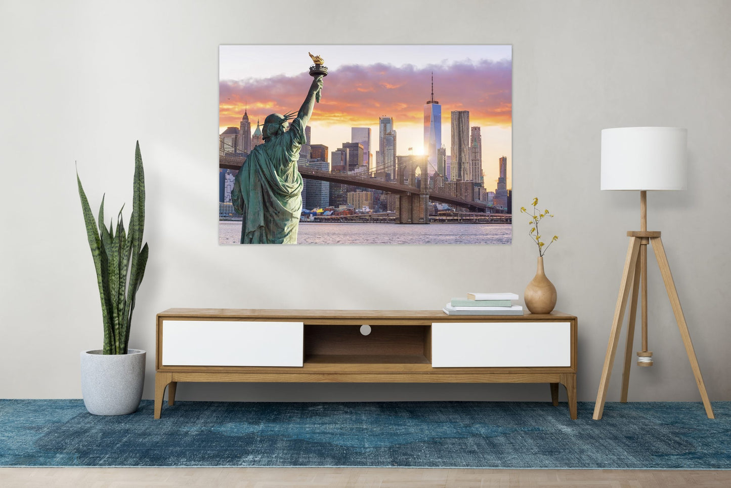 LIBERTAS Statue of Liberty at Sunset Modern Wall Art