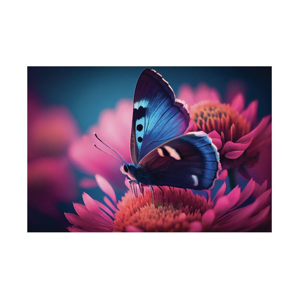 BLOSSOM Butterfly in the Garden Modern Wall Art