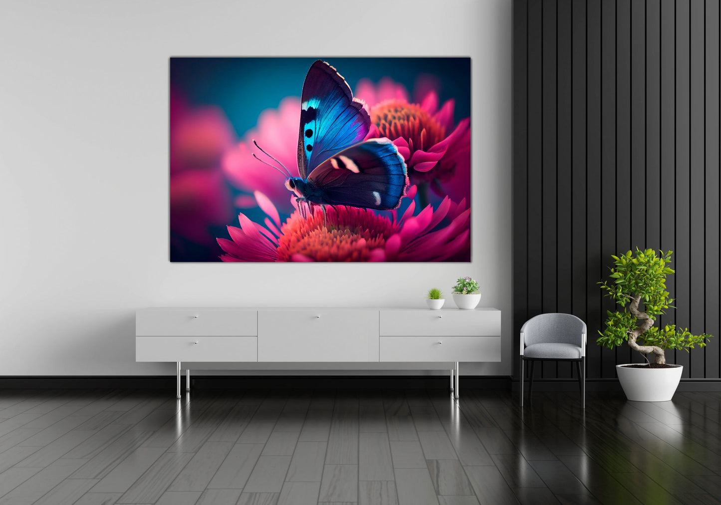 BLOSSOM Butterfly in the Garden Modern Wall Art