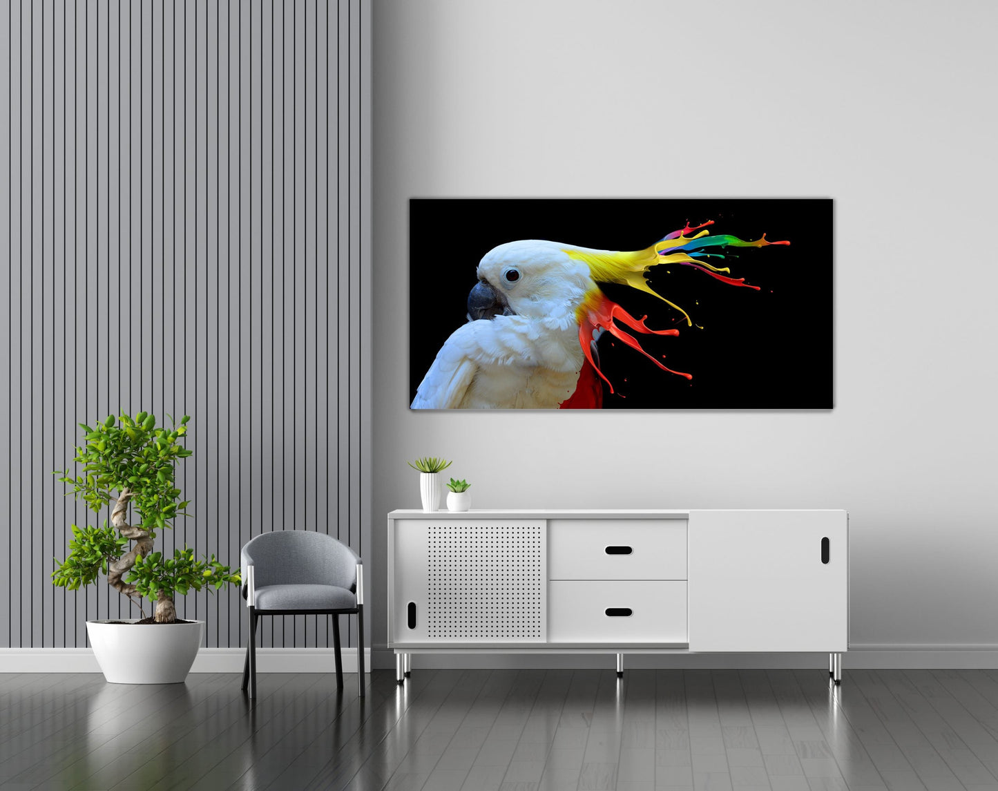 SUNBEAM Colorful-Crested Cockatoo Modern Wall Art