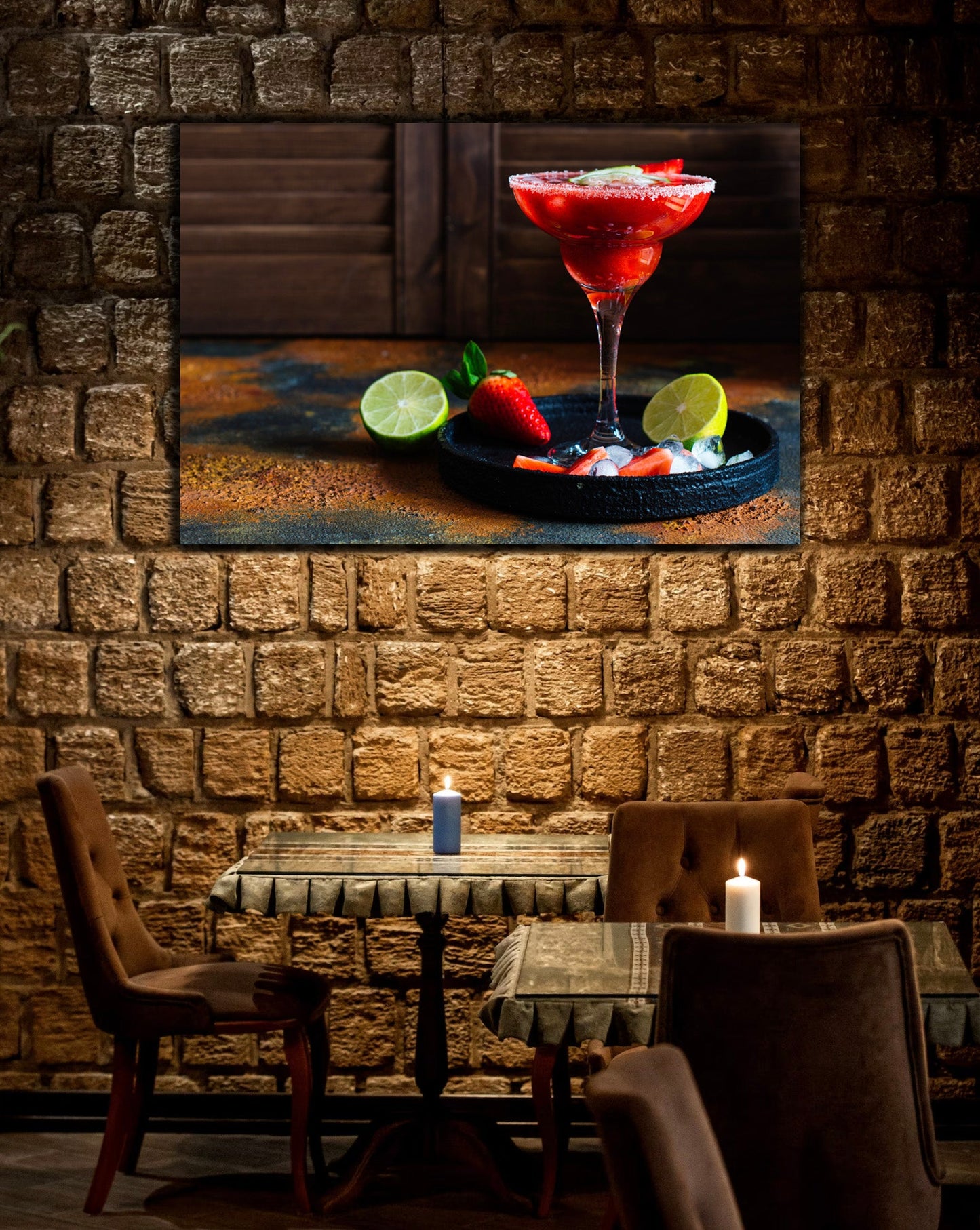STRAWBERRY Cocktail Modern Wall Art