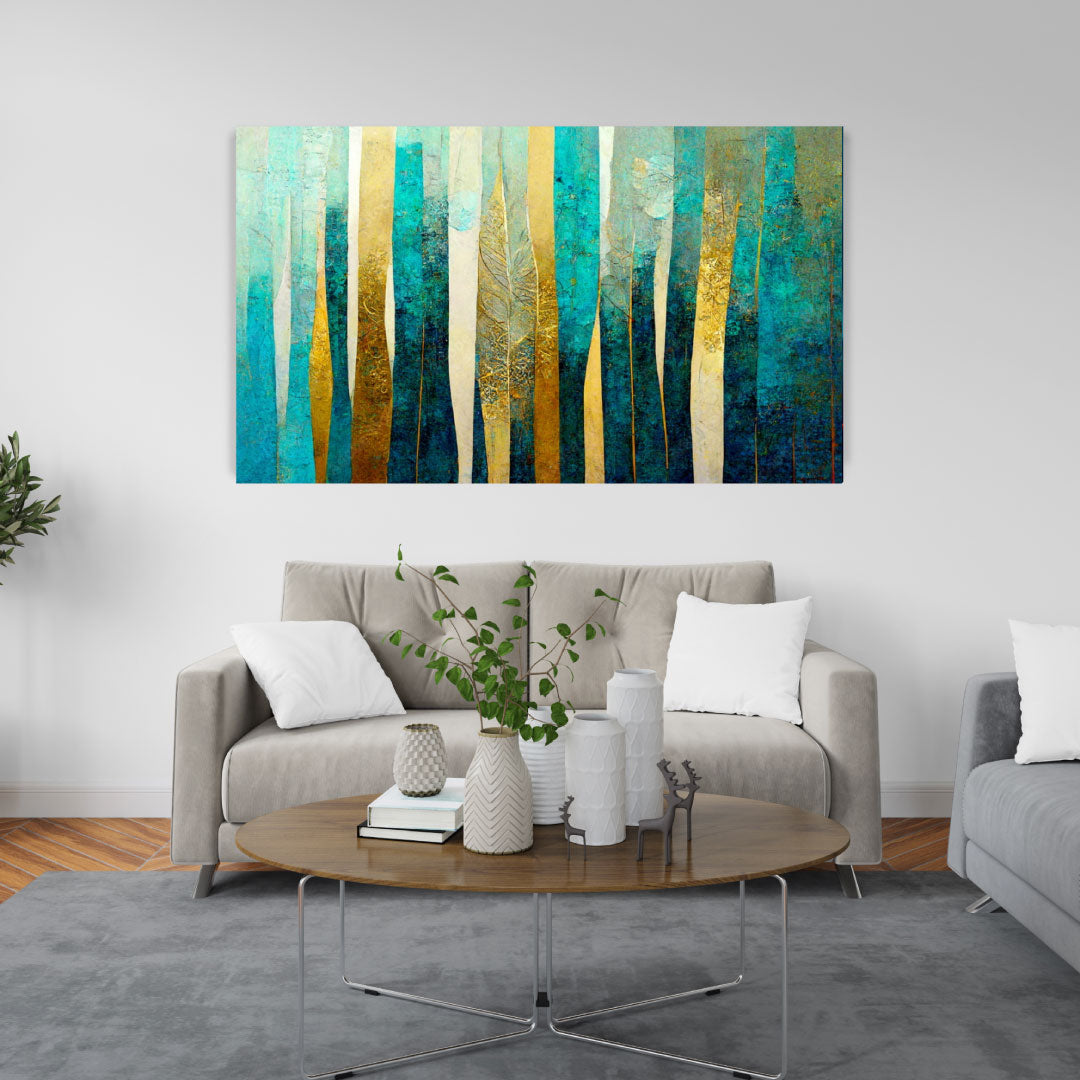 FOREST Green Stripe Modern Wall Art