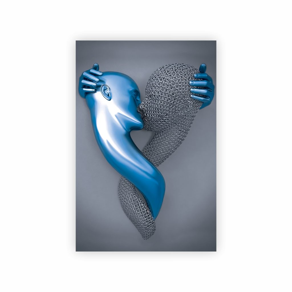 MAYA Blue Romantic Figures Modern Wall Art