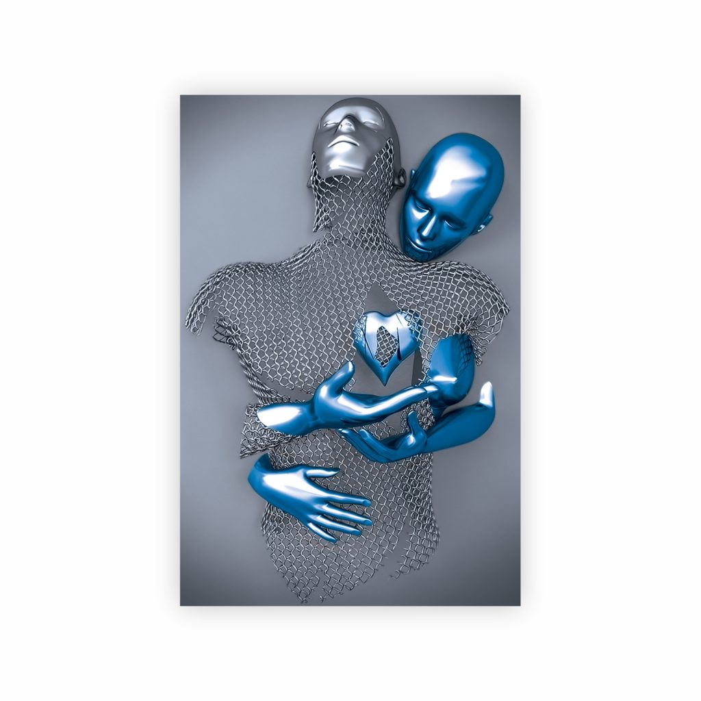 MAYA Blue Romantic Figures Modern Wall Art