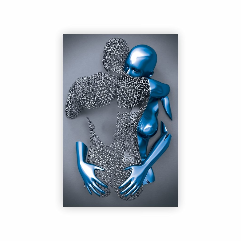MAYA Blue Romantic Figures Modern Wall Art