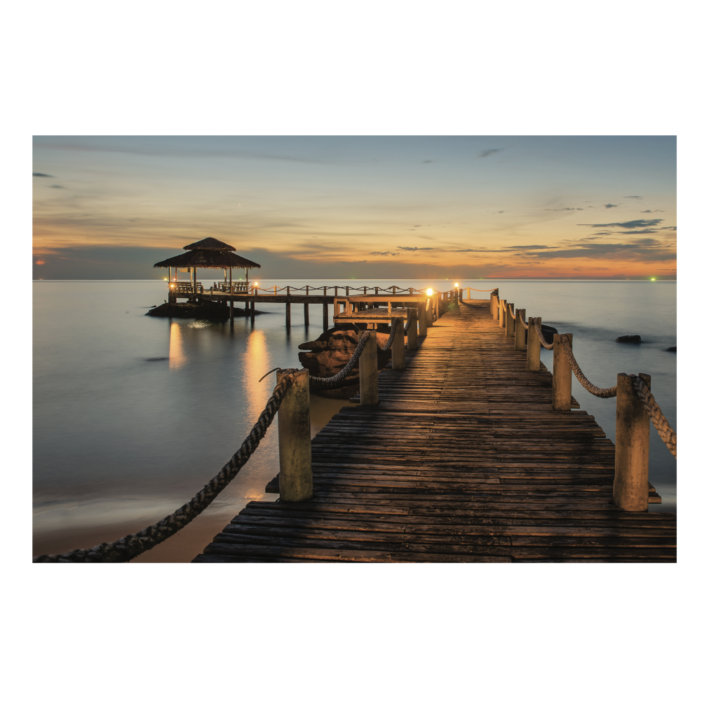 PIER Bridge Between Sunset Modern Wall Art