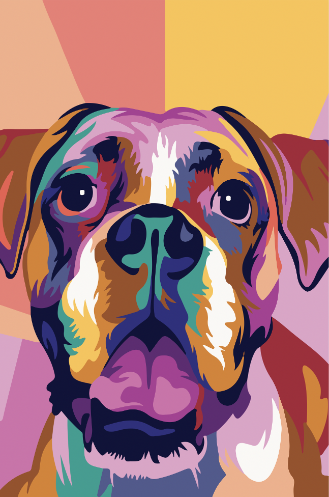 BOXER Dog Pop Art Modern Wall Art