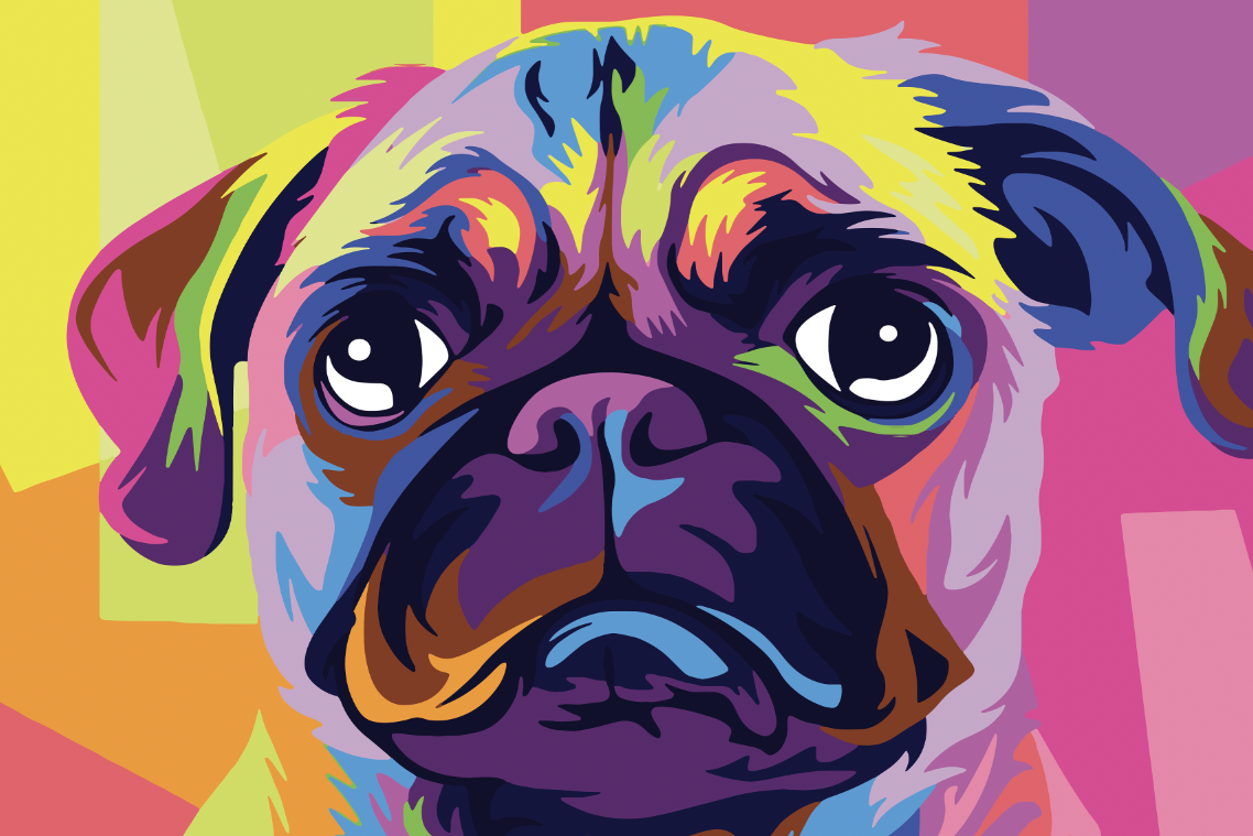 PUG Colorful Pop Art Pop Art Modern Wall Art