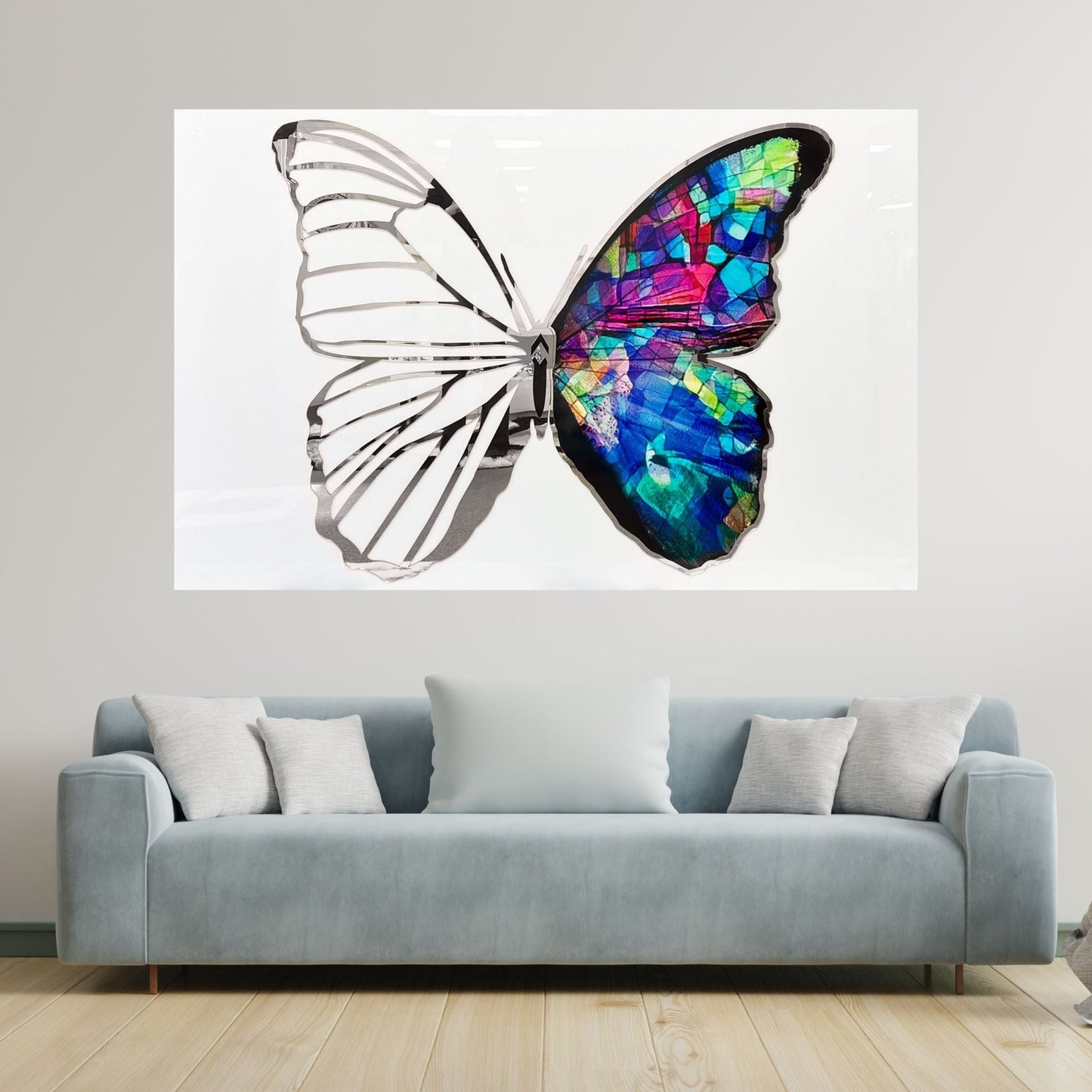 NERA Silver 3D Butterfly Acrylic Mirror Prints