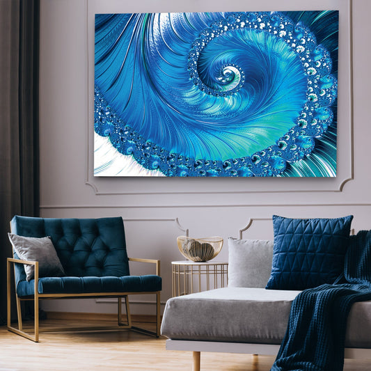 FIBONACCI Blue Creative Abstract Modern Wall Art