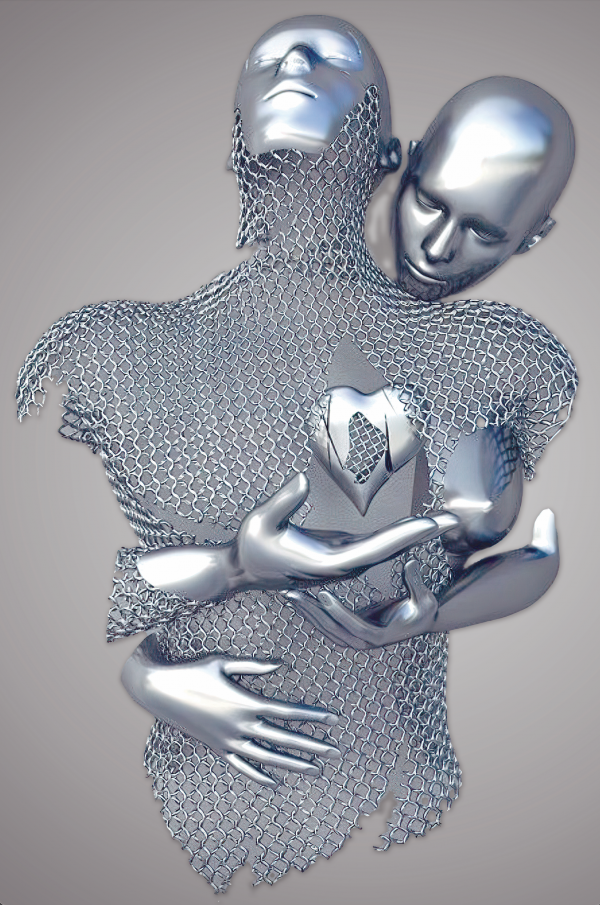 MAYA Silver Romantic Figures Modern Wall Art