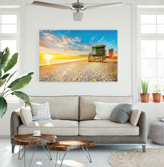 SOUTH BEACH Miami Sunrise Modern Wall Art