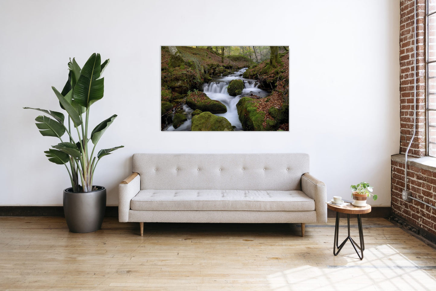 MOSSY Stream and Forest Harmony Modern Wall Art
