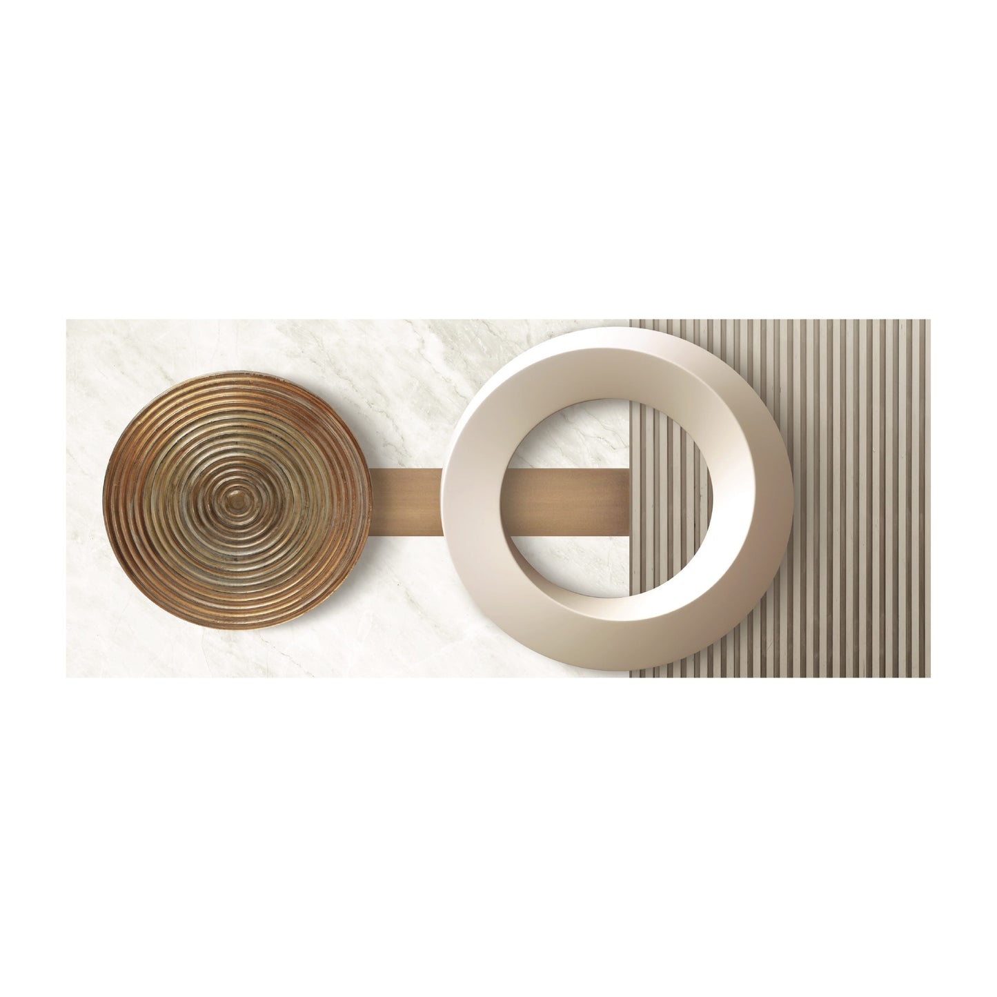 LONE Marble With Wooden Details Wall Art Print