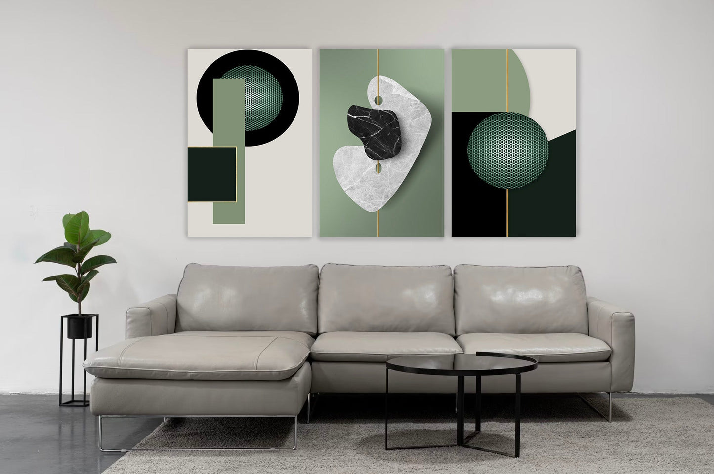 ABE Olive Abstract Modern Wall Art