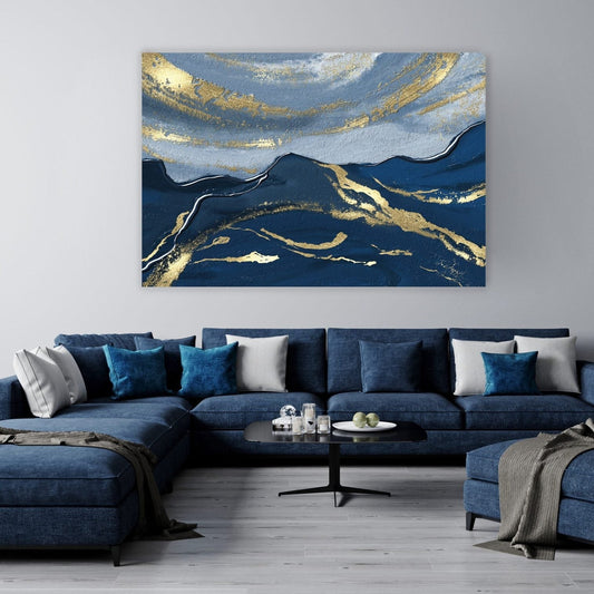 JADE Blue Abstract Modern Wall Art