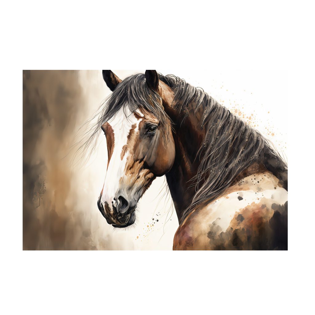 STALLION Hand Drawn Horse Modern Wall Art