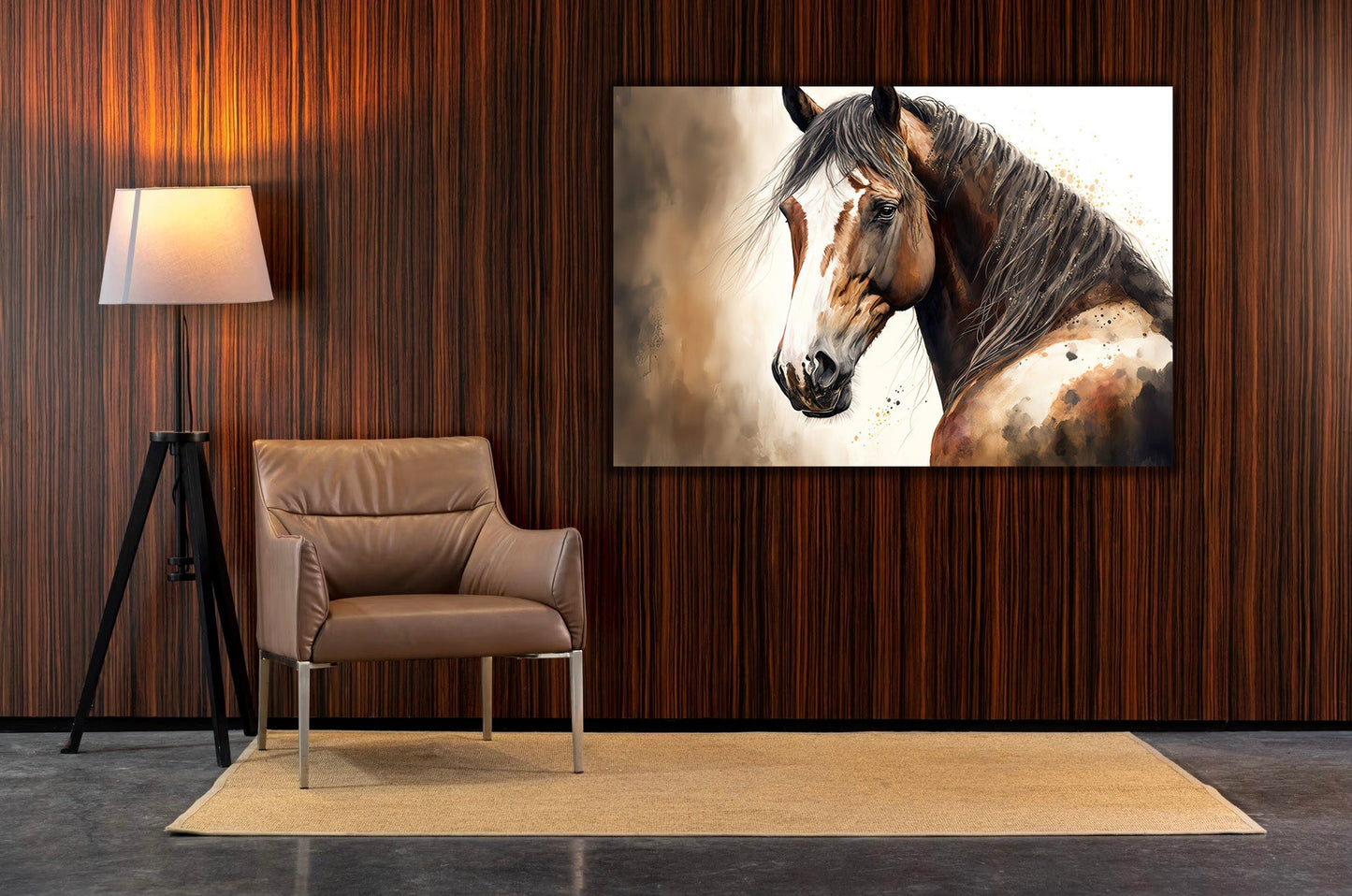 STALLION Hand Drawn Horse Modern Wall Art