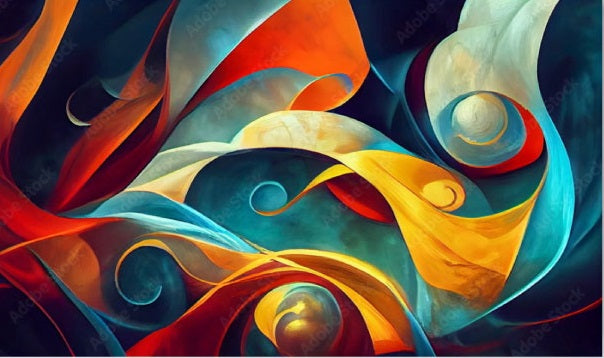 SWIRL Gradient Shapes Modern Wall Art