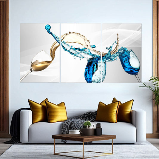 VINO Wine Splashing Modern Wall Art