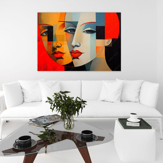 LEAH Mosaic Woman Twin Face Wall Art