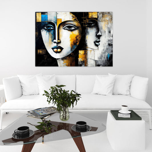 TESS Two Woman Faces Wall Art Print