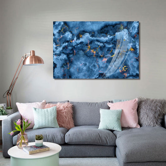 GLIMMER Blue Marble Radiance Modern Wall Art