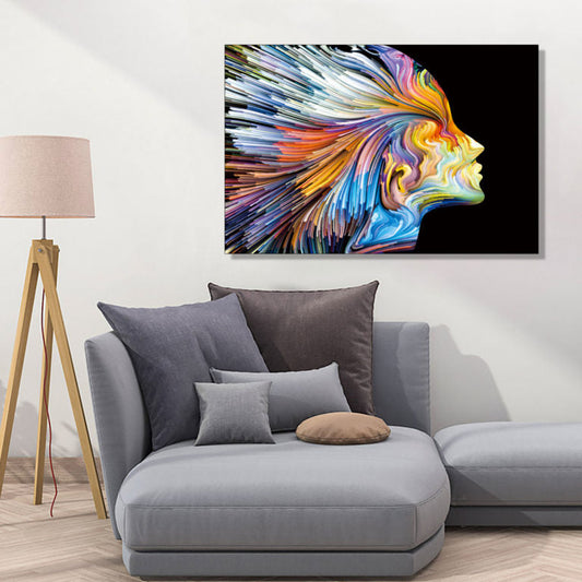 DANE Colorful Lady Facing Right Wall Art Print