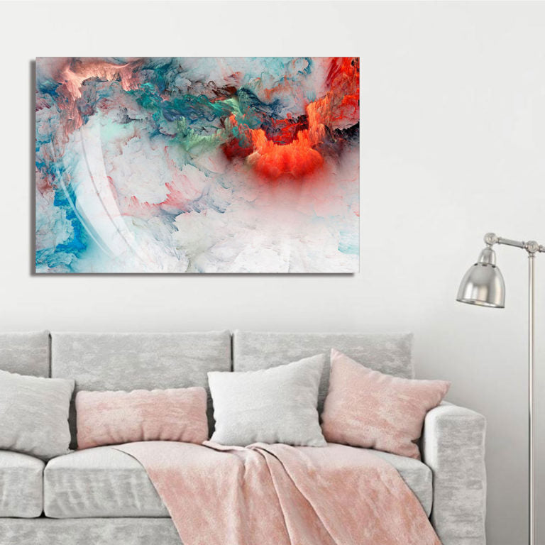 STORMY Turquoise Abstract Wall Art Print