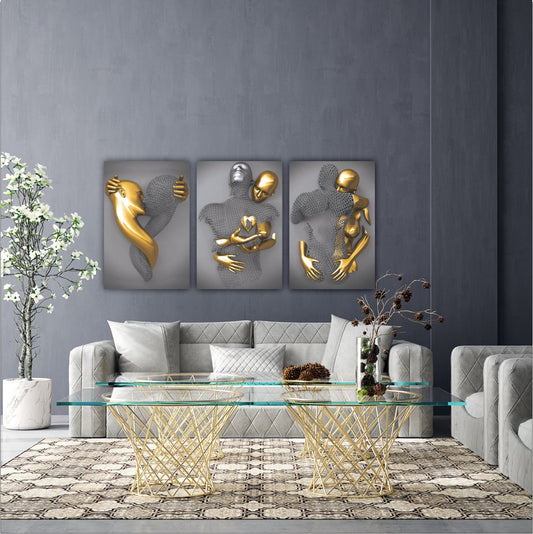 MAYA Gold Romantic Figures Modern Wall Art