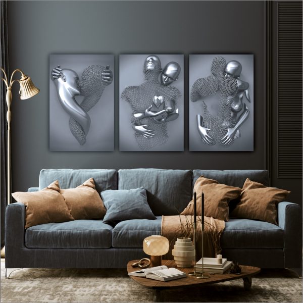 MAYA Silver Romantic Figures Modern Wall Art