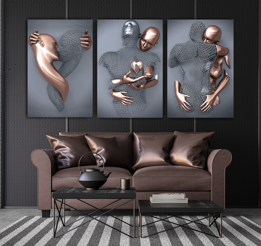 MAYA Rose Gold Romantic Figures Modern Wall Art