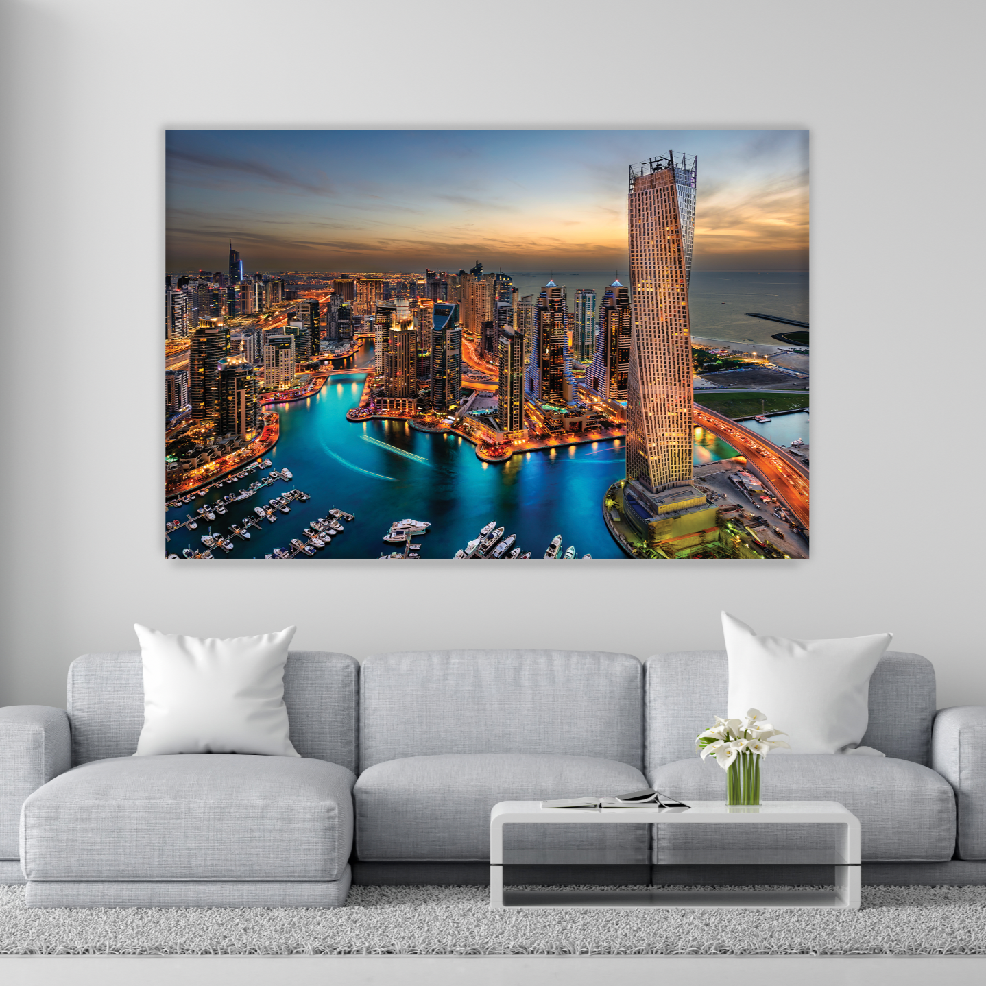 MARINA City Light of Dubai Modern Wall Art