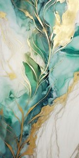 CALISTA II Green Leaves Modern Wall Art