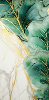 CALISTA II Green Leaves Modern Wall Art